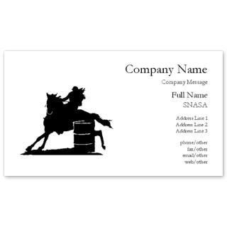barrel racing silhouette Business Cards  For Product Type 461