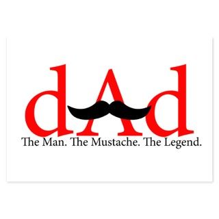 Curly Gifts  Curly Flat Cards  Red Dad Mustache 3.5 x 5 Flat Cards