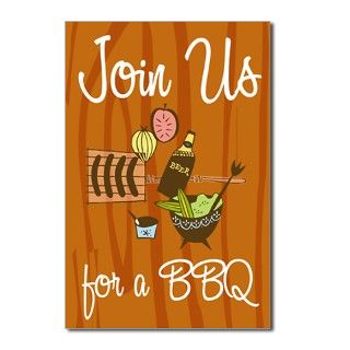 Gifts  Barbeque Postcards  BBQ Invitation Postcards (Package of 8