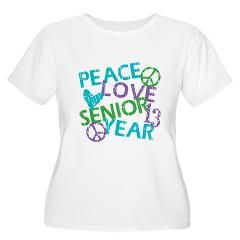 PEACE LOVE SENIOR 2013 Womens Plus Size Scoop Neck T Shirt