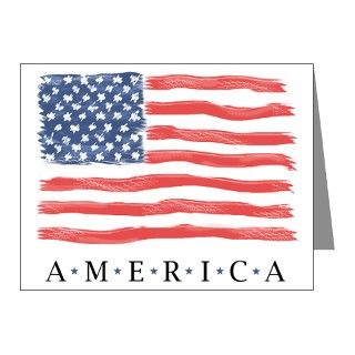 Of July Note Cards  BLANK American flag Cards / July 4th Invitations