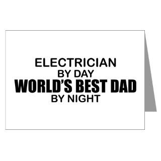 Worlds Best Dad   Electrician Greeting Cards (Pk for