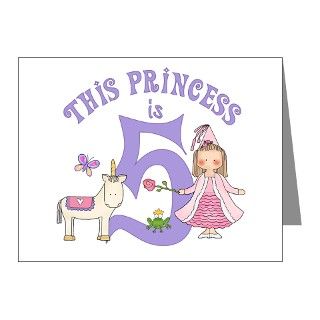 Birthday Note Cards  Unicorn Princess 5th Birthday Invitations 20pk