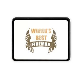 Worlds Best Fireman (Wings) Rectangular Hitch Cov for