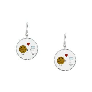 Cookie Gifts  Cookie Jewelry  Cookie Loves Milk Earring Circle Charm