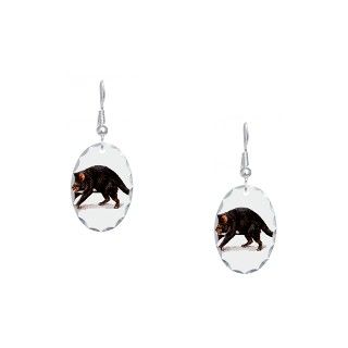 Animal Gifts  Animal Jewelry  Tasmanian Devil Tasmania Earring Oval