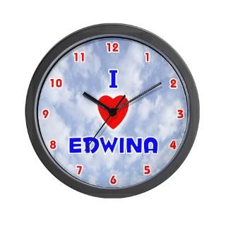 Love Edwina (Red/Bl) Valentine Wall Clock