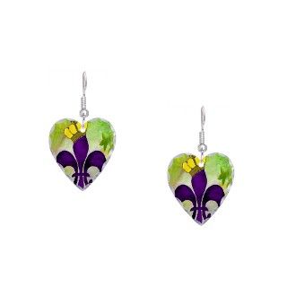 Celebrate Gifts  Celebrate Jewelry  Fleur de lis Earring Heart Charm