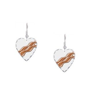 Bacon Gifts  Bacon Jewelry  Bacon Strips Earring Heart Charm