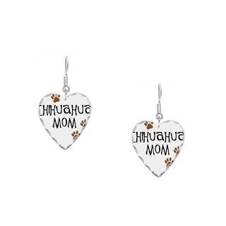 Art Gifts  Art Jewelry  Chihuahua Mom Earring Heart Charm