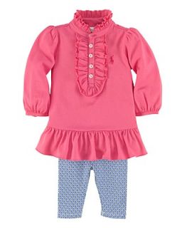 Ralph Lauren Childrenswear Infant Girls Ruffle Tunic & Legging Set