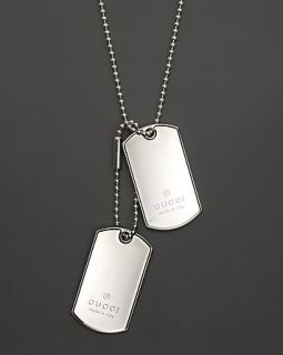 Gucci Dogtag Necklace in Sterling Silver, 23 L