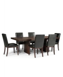 Corso Dining Room Furniture, 9 Piece Set (Table and 8 Black Chairs)