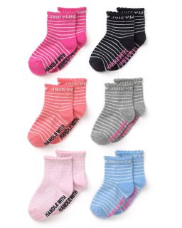  Boxed Striped Socks, Set Of 6   Sizes 12 24 Months