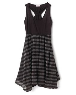 Girls Metallic Shadow Stripe Dress  Sizes 7 14