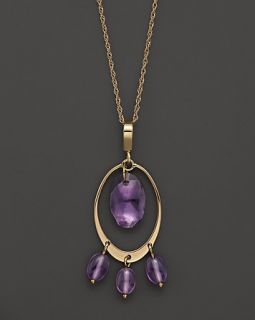 14K Yellow Gold Gypsy Ovals Necklace with Amethyst, 18