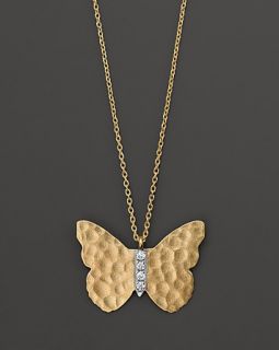 Meira T Diamond and 14K Yellow Gold Butterfly Necklace .5 ct. t.w., 16