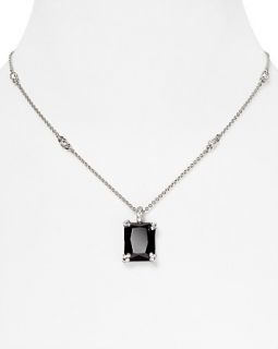 Simply Jet Emerald Cut Pendant Necklace, 16 In