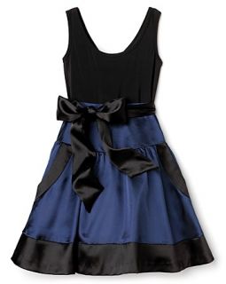 Deux Trois Color Block Satin Skirt Dress   Sizes 7 16