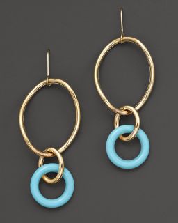 Faraone Mennella 18 Kt. Gold Stella Drop Earrings with Turquoise