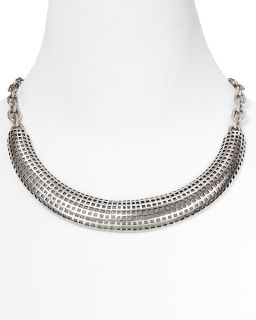 & Brother Graph Silver Oxide Collar Necklace, 18