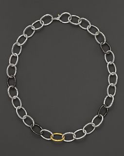 Gurhan Pure Silver And 24 Kt. Gold Hoopla Chain Link Necklace, 18