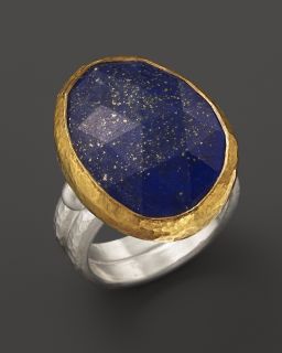 Gurhan Silver and 24K Gold Elements Ring with Lapis