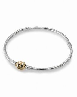 PANDORA Necklace   Sterling Silver with 14K Gold Signature Clasp, 19.7