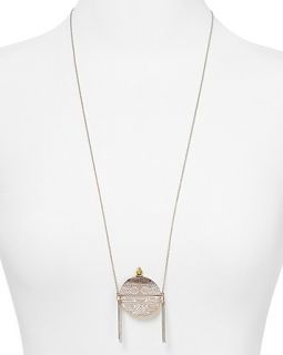Harlow 1960 Plated Engraved Medallion Necklace, 30