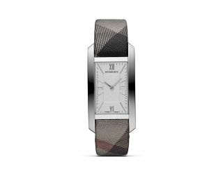 Burberry Silver Faced Fabric Strap Watch, 33 mm