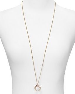 Minkoff Pave Small Double Horn Pendant Necklace, 36