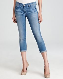 For All Mankind Jeans   Skinny Crop & Roll in Gleaming Red Cast