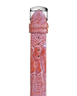 Philip Stein Pink Metallic Ostrich Watch Strap, 18mm