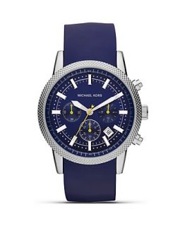 Michael Kors Mens Round Blue Silicone Sport Watch, 43mm