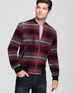 Shades of Grey By Micah Cohen Plaid Bomber Jacket
