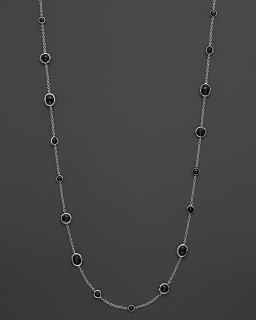 Silver Wonderland Long Necklace in Black Onyx, 50