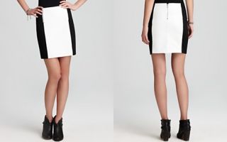 Aqua Sport Skirt   Leather + Ponte Zipper Mini _2