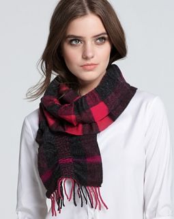 Burberry Ruched Check Cashmere Scarf