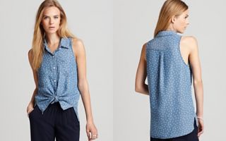 Splendid Top   Ditzy Chambray Sleeveless_2