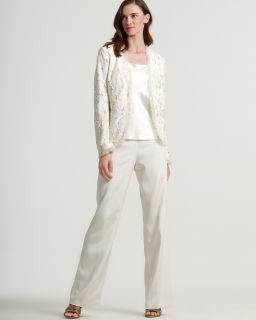 Lafayette 148 New York Keri Floral Lace Jacket, Luxe Silk Charmeuse