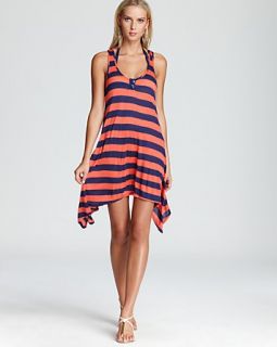 splendid marcel stripe swimsuit coverup price $ 93 00 color navy coral