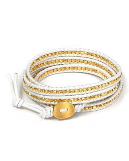 Chan Luu Gold Leather 5 Wrap Bracelet