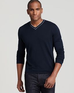 Michael Kors Cotton Tipped V Neck Sweater