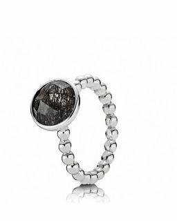 PANDORA Ring   Sterling Silver & Black Rutilite Bubbles Large