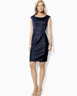 stretch satin dress price $ 180 00 color navy size select size 0 2 4