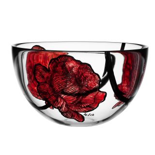 kosta boda tattoo bowl large price $ 165 00 color red clear black