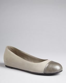 eileen fisher cap toe ballet flats price $ 225 00 color silver size