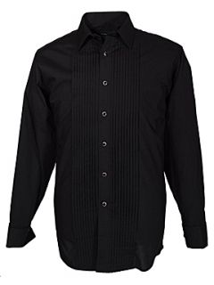 Homepage  Men  Shirts  Double TWO Black stitch pleat dress shirt