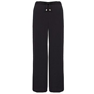 Black drawstring regular trousers