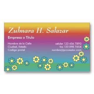 Zulmara de Flores Arco Iris Business Card Template
